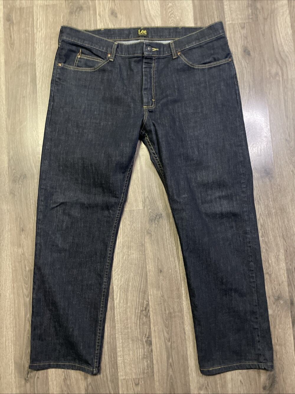LEE Regular Fit Straight Leg Jeans Men’s Size 40x30 Dark Blue 100% Cotton Denim